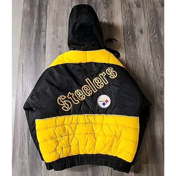 Pro Player 90s NFL Pittsburgh Steelers Full Zip Jacket in Black & Yellow Size M - Picture 4 of 4